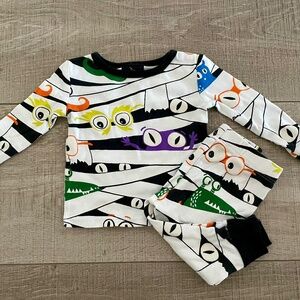 Glow-In-The-Dark Mummy Halloween Matching Family Pajama Toddler Size 12 months